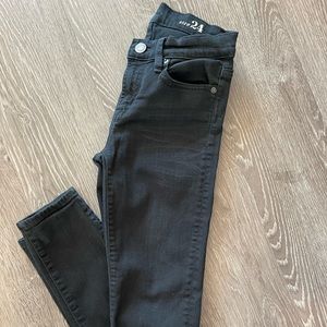 J crew toothpick black jeans size 24